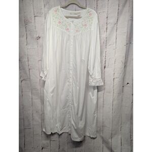 Vintage 90s Gilligan & O'Malley Cottage Prairie Button‎ Down Maxi House Dress XL